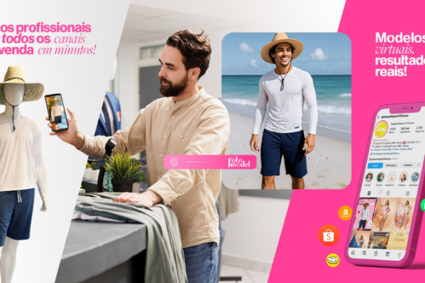 Com o FotoModel, crie simulações visuais realistas para destacar produtos em ambientes personalizados.